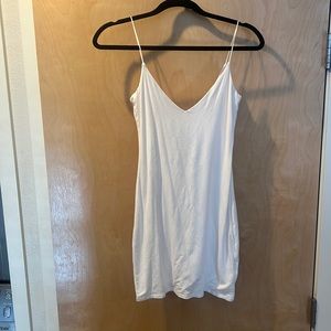 White cotton slip dress